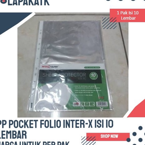 

Ready PP Pocket Folio InterX isi 10 Lembar / Sheet Protector F4 Inter X