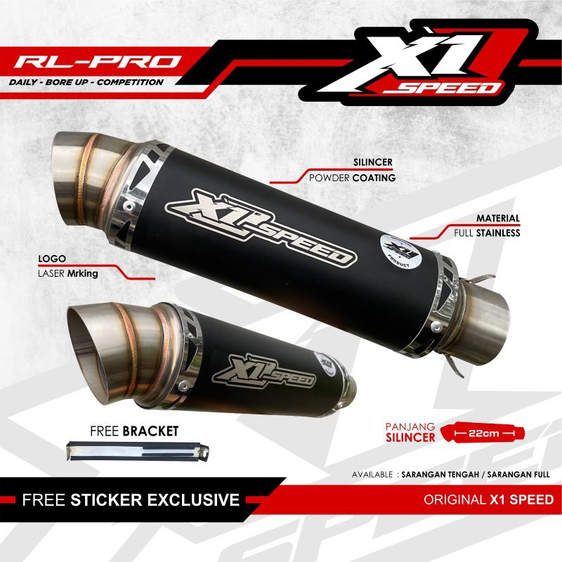 Silincer Only Slincer Knalpot Racing Universal All Motor Original X1 Speed