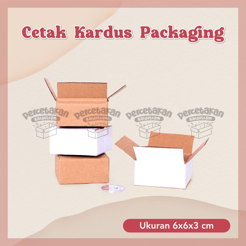 

BOX KARDUS Baru 6x6x3 cm DUS PACKING E-FLUTE | Kardus / Karton Box Polos