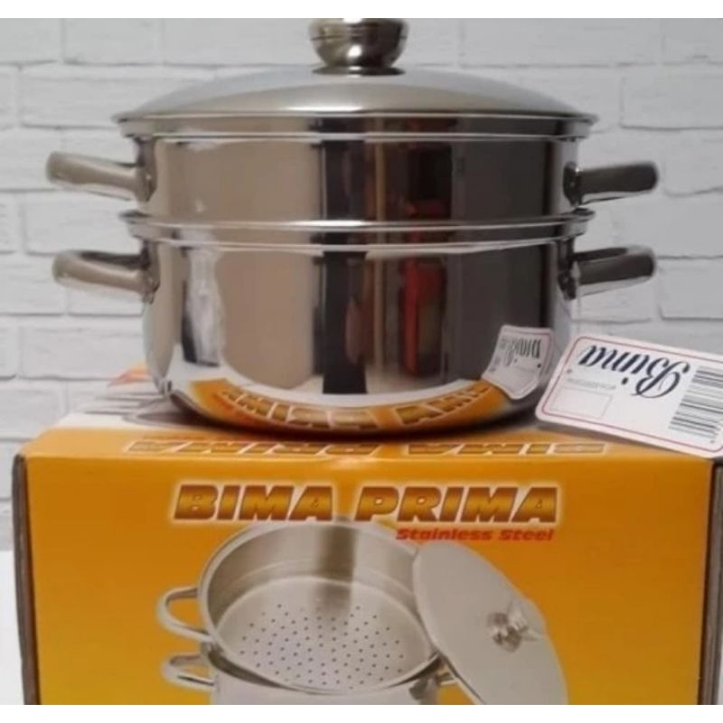 BIMA PRIMA POT STEAMER 30CM / PANCI KUKUSAN STAINLESS STEEL