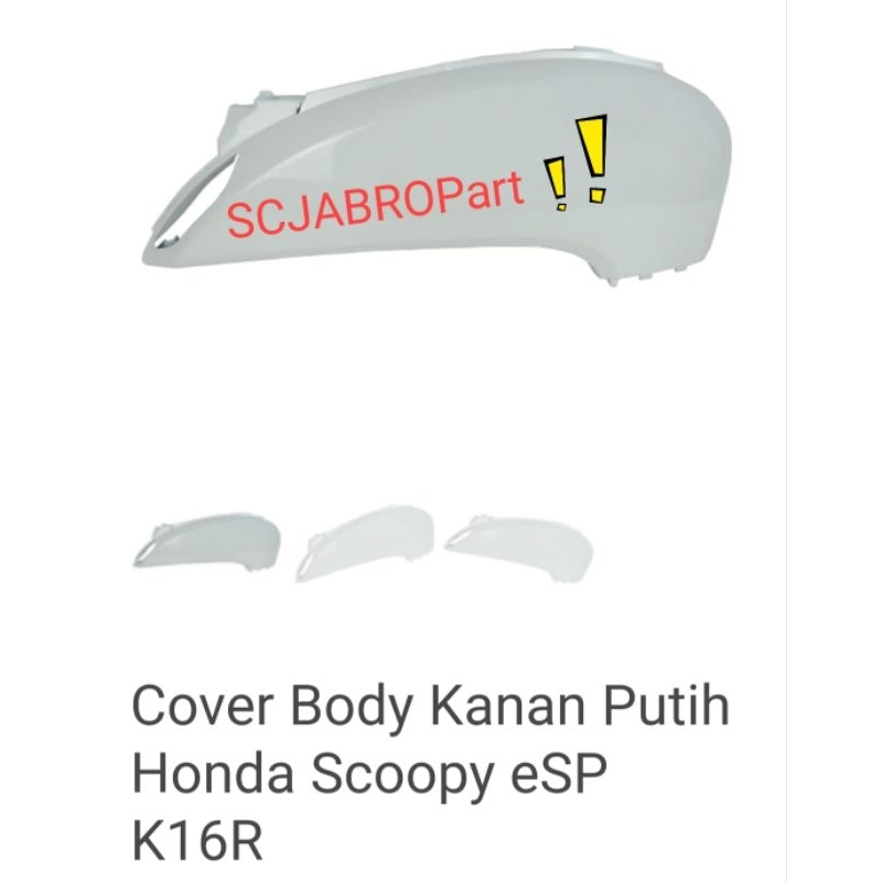 COVER R BODY WHITE HONDA SCOOPY FI...83500 K16 900RSW...ORI AHM