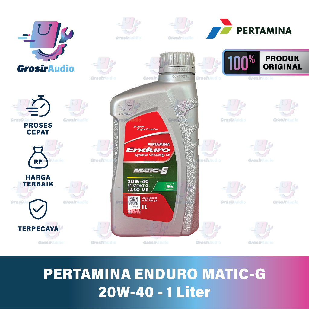 PERTAMINA ENDURO MATIC G SAE 20W-40 API SL, JASO MB 1 LITER / VARIAN MATIC SYNTHETIC TECHNOLOGY OIL