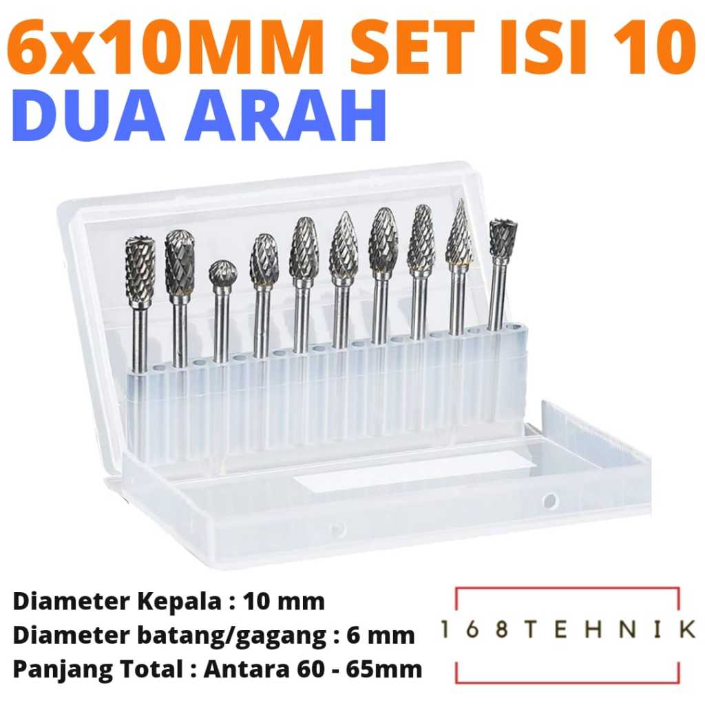 10X6 CARBIDE ROTARY SET ISI 10 /6X10 CARBIDE ROTARY  SET ISI 10 /  MATA BOR TUNER / ROTARY BURR TUNE