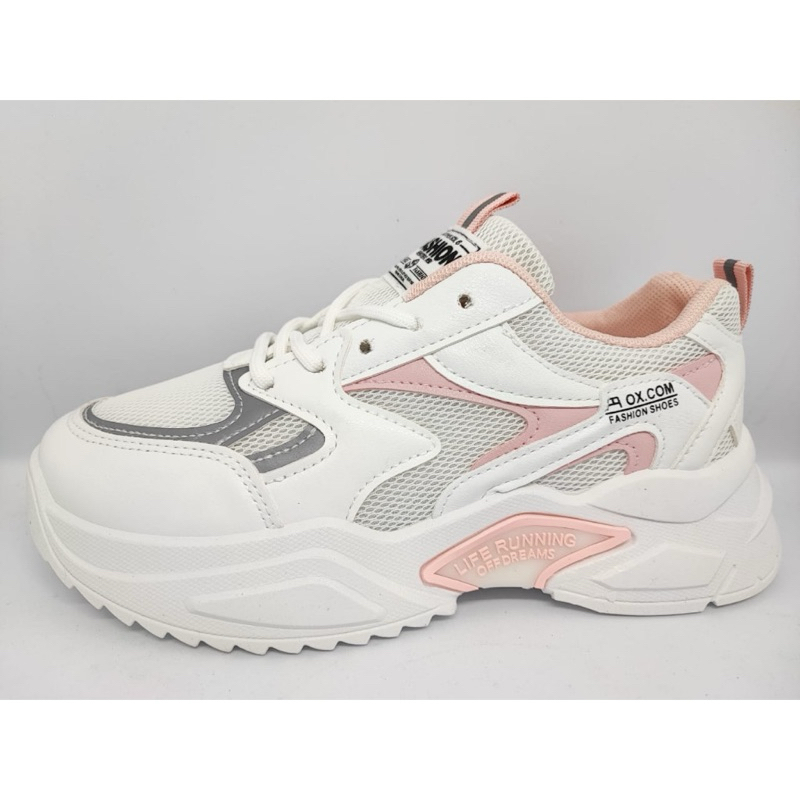 KKY-Sepatu Sneakers Rafa Original Wanita Tali Warna Putih Hak Tinggi