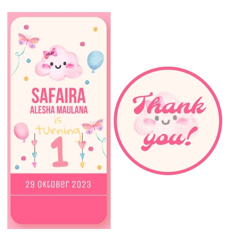 

Gantungan label tag ucapan nama ulang tahun hampers custom