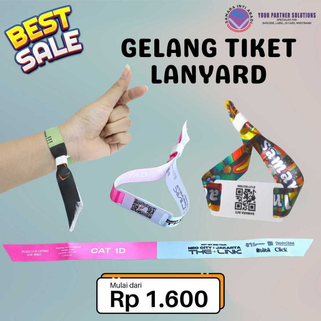 

Gelang event Lanyard / tiket /Konser / Kpop / Event / Konser / Wahana / t