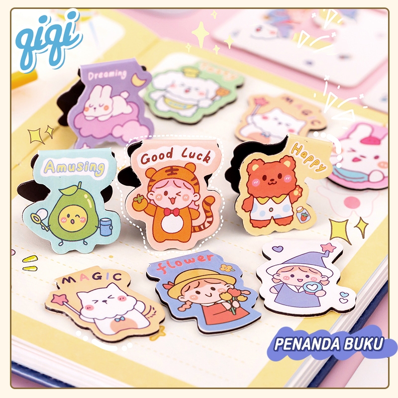 

penanda buku/bookmark/Kartun -To -Magnetic Children's Practical Double Book Page Paper Staf Steperery - Qiqi Treasure