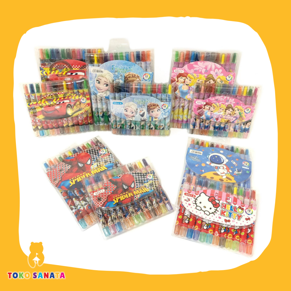 

TOKOSANATA - Krayon Crayon Putar Isi 12 Mini Dan Medium