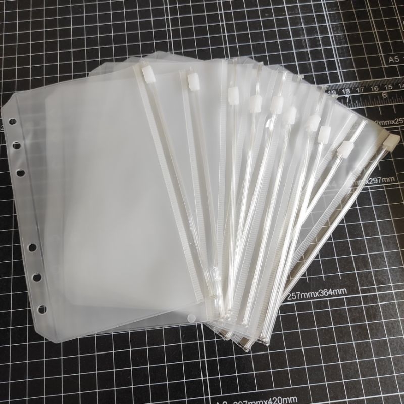 

A6 ring 6 Ziplock kantong PVC binder
