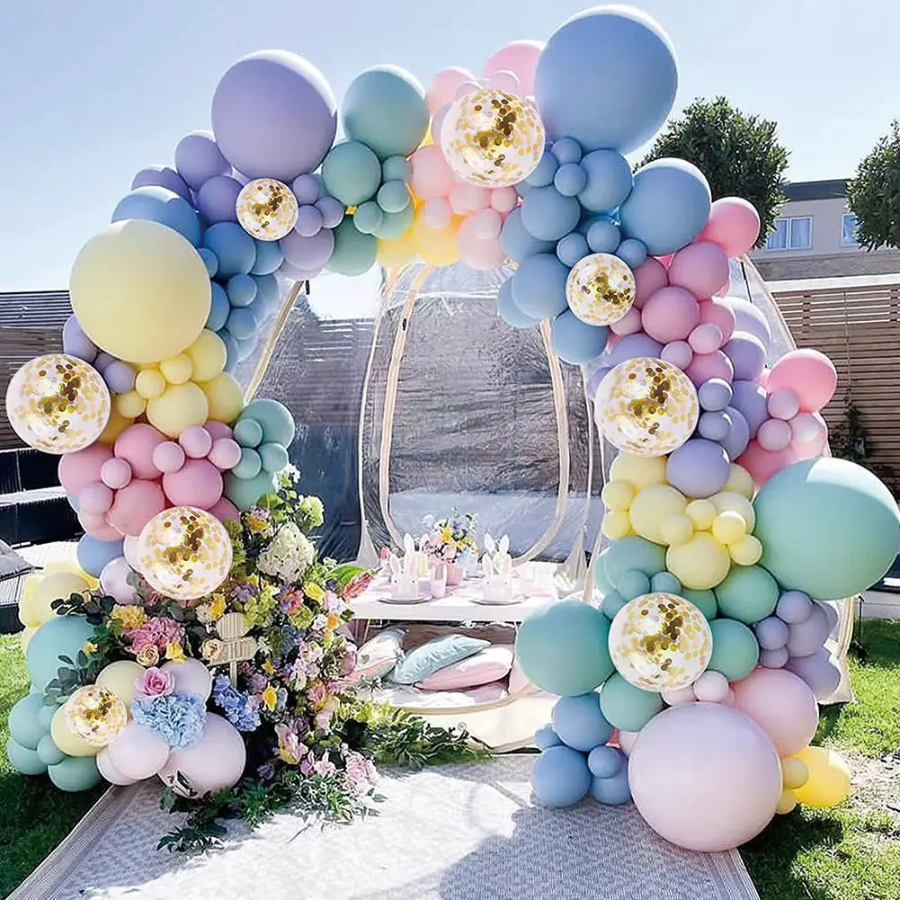 128 Pcs Set Garland Balon Pastel Latex / Paket Dekorasi Tema Pastel / Party Balon Set Garland 01 Pas