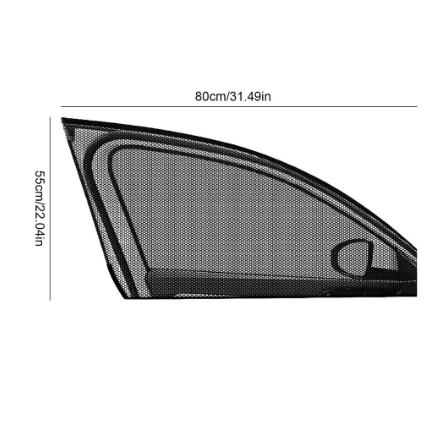 BESTPROMO 2 PCS TIRAI PELINDUNG PANAS JARING JENDELA PINTU MOBIL ANTI NYAMUK / CAR SUNSHADE SUN