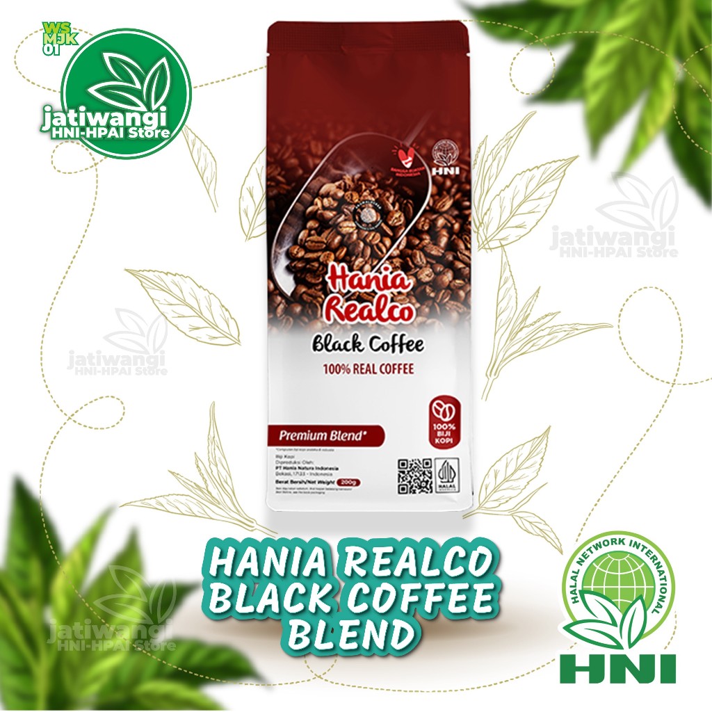 

Hania Realco Black Coffe Premium Blend HNI-HPAI || 100% Biji Kopi Arabica Dan Robusta