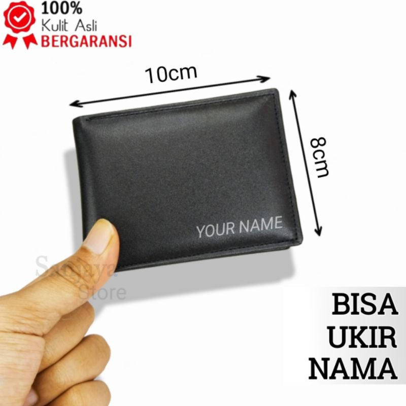 Dompet Pria Minimalis Kulit Asli 100% Original Lipat Kecil Slim Wallet