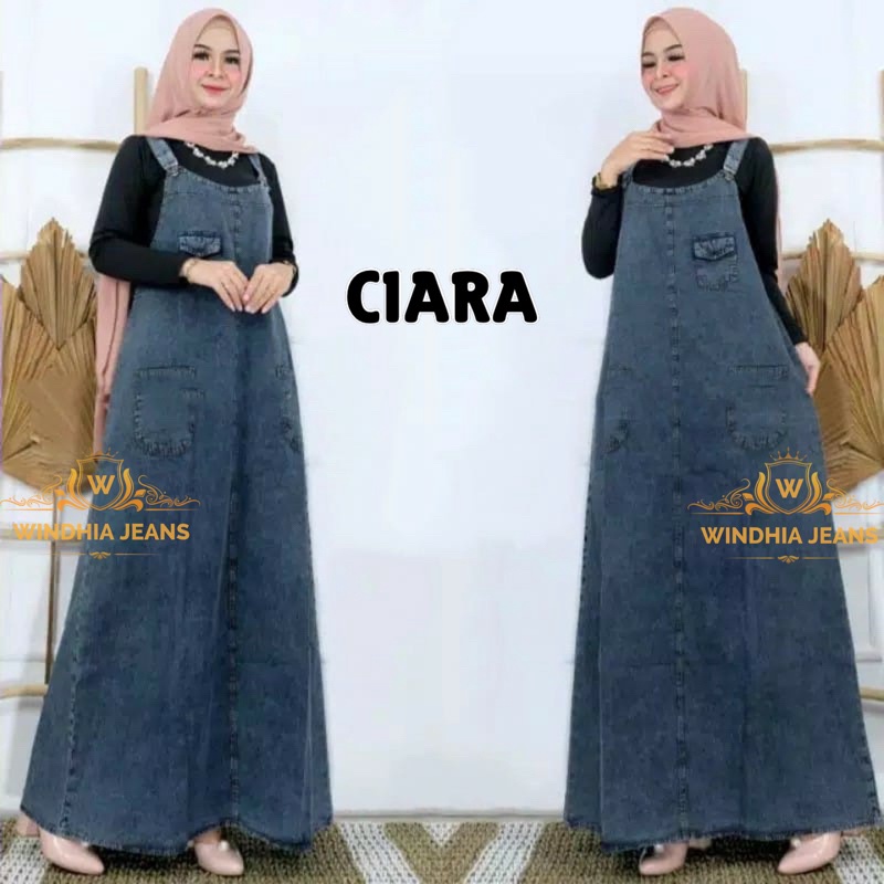 12.12 MALL Ciara Overal Overall Rok Jeans Jean Jins Denim Wanita Jumbo Big Size Ld 130 Fit XXL serbu