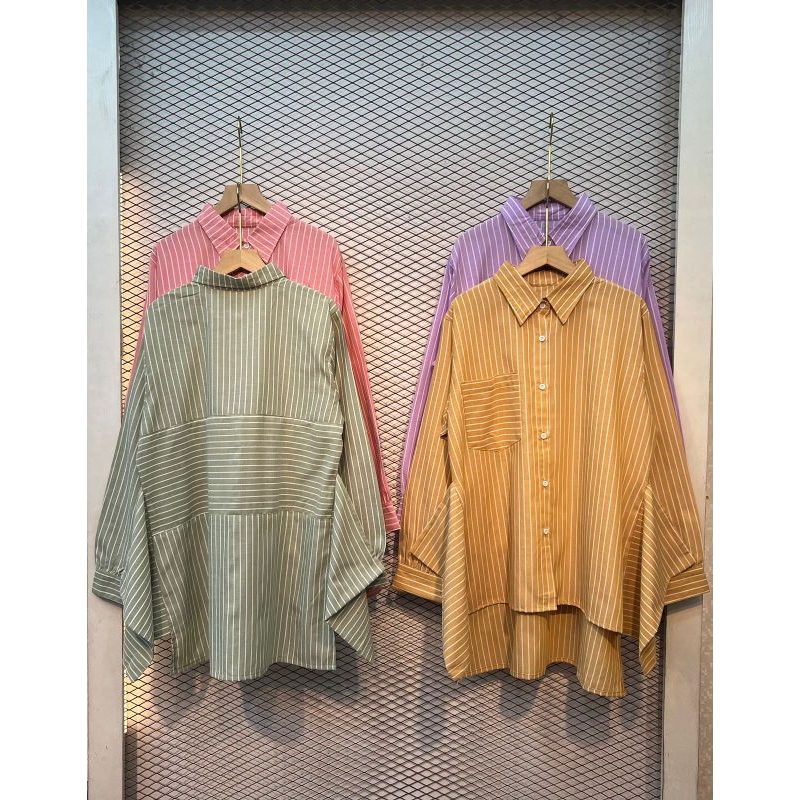 kemeja salur / atasan salur / kemeja wanita