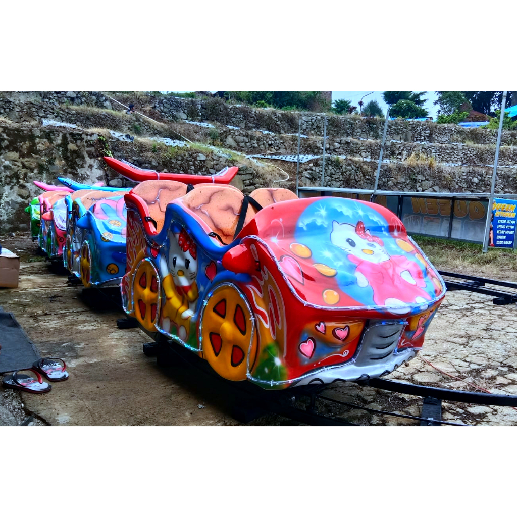 Kereta Lantai Mini Coaster Rell Naik Turun
