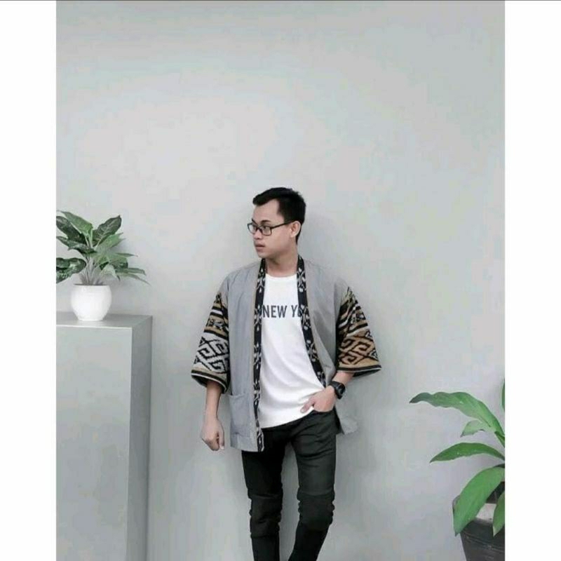 Kardingan tenun etnik - kimono pria - kimono tenun - kardingan etnik