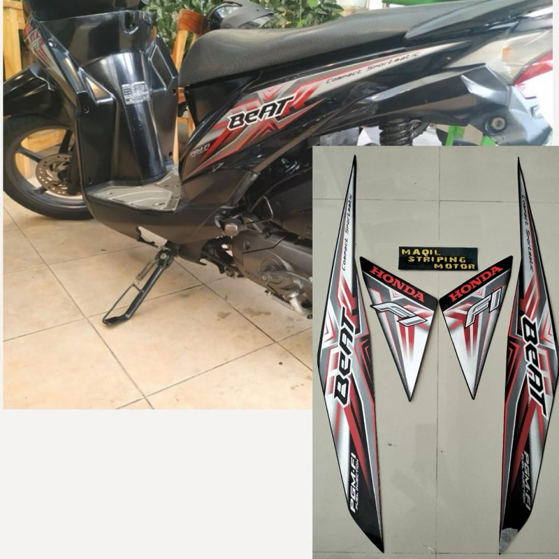 stiker striping motor Honda beat fi  tahun 2015 bahan 100% original