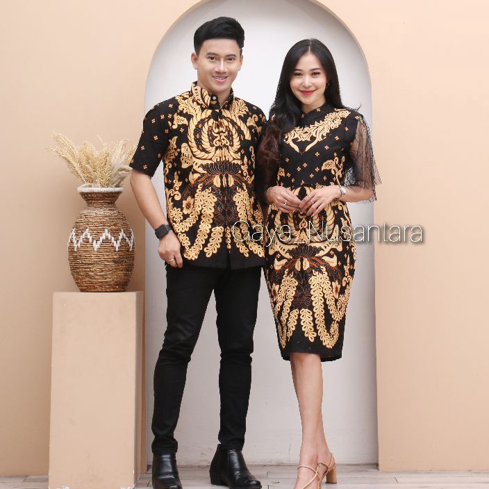 KODE EP742 dress monica - dress batik couple - couple family - dres natal