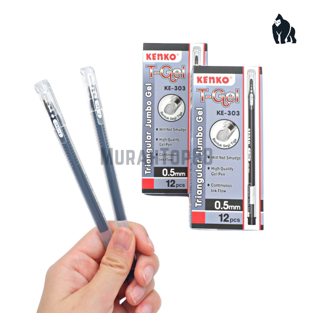 

[Miliki Sekarang] Pulpen T-Gel KE-303 Kenko 0.5 mm / Triangular Jumbo Gel Pen / Ballpoint Bolpen Pena Tinta [PER LUSIN] 0JC