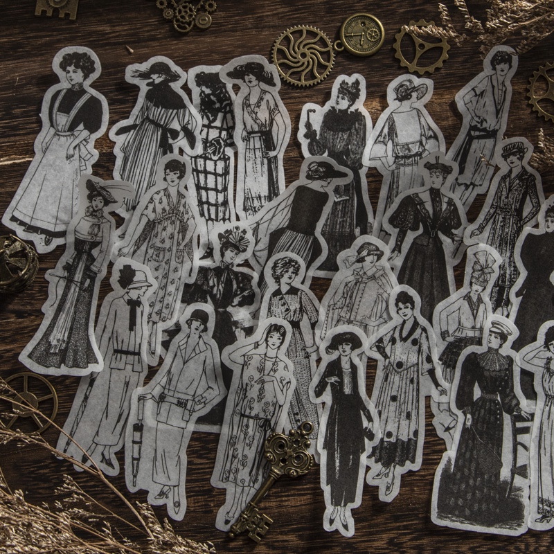 

[ Lily ] 10 PCs Ladies Victorian Europe Vintage Retro Lady Sticker Deco