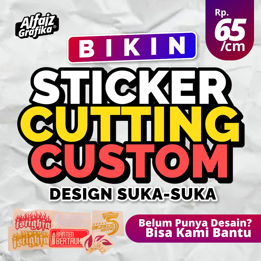 CUSTOM CUTTING STICKER, Logo Komunitas, Usaha, Merk, Nama, Kaca Mobil, Motor, Helm, Laptop, Dll.