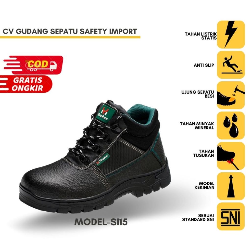 Sepatu Safety Shoes Proyek Import Pria Wanita Original Casual SI15