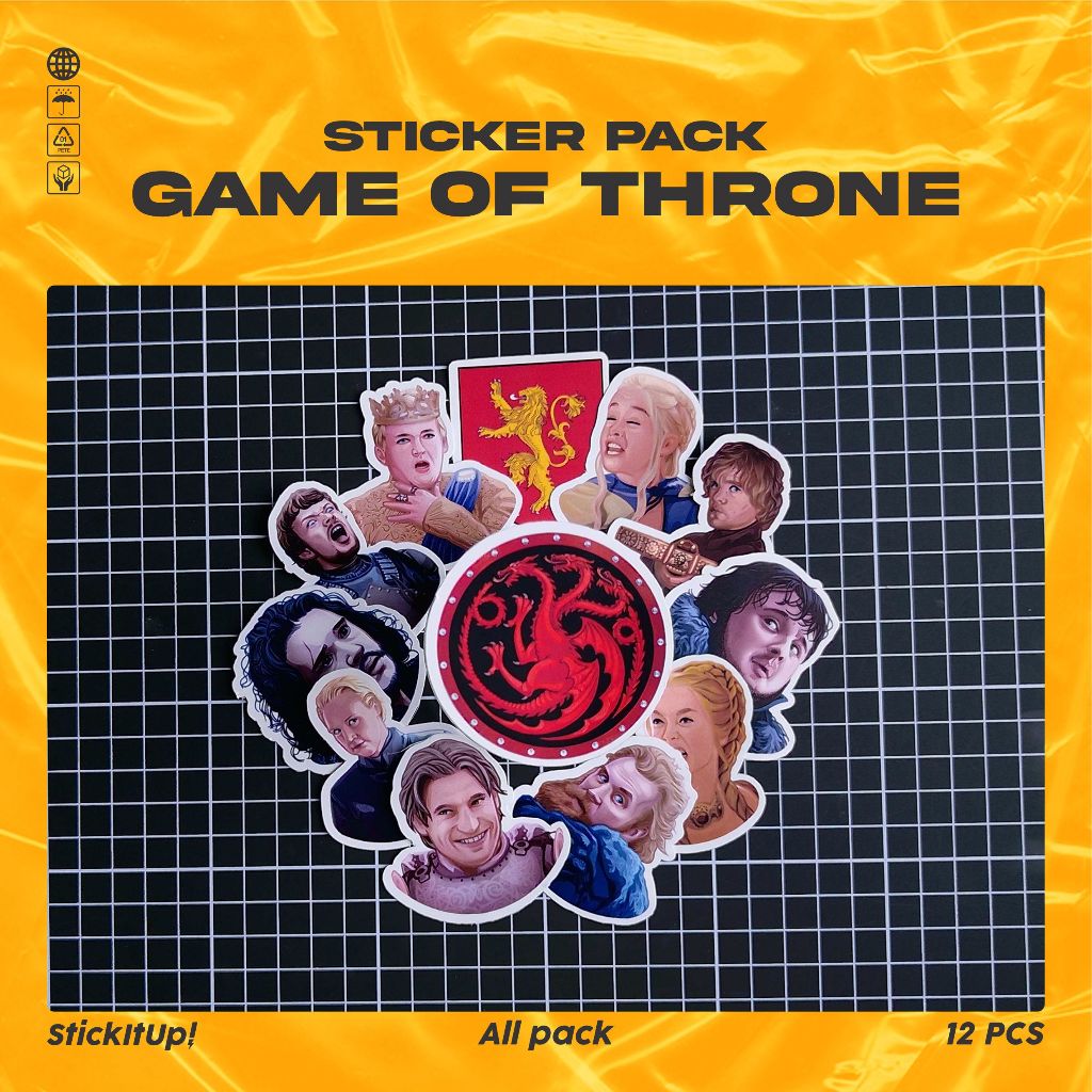 

COD✨ StickItUp Stiker Pack Game Of Throne Colorfull Keren Untuk Koper Laptop Skateboard