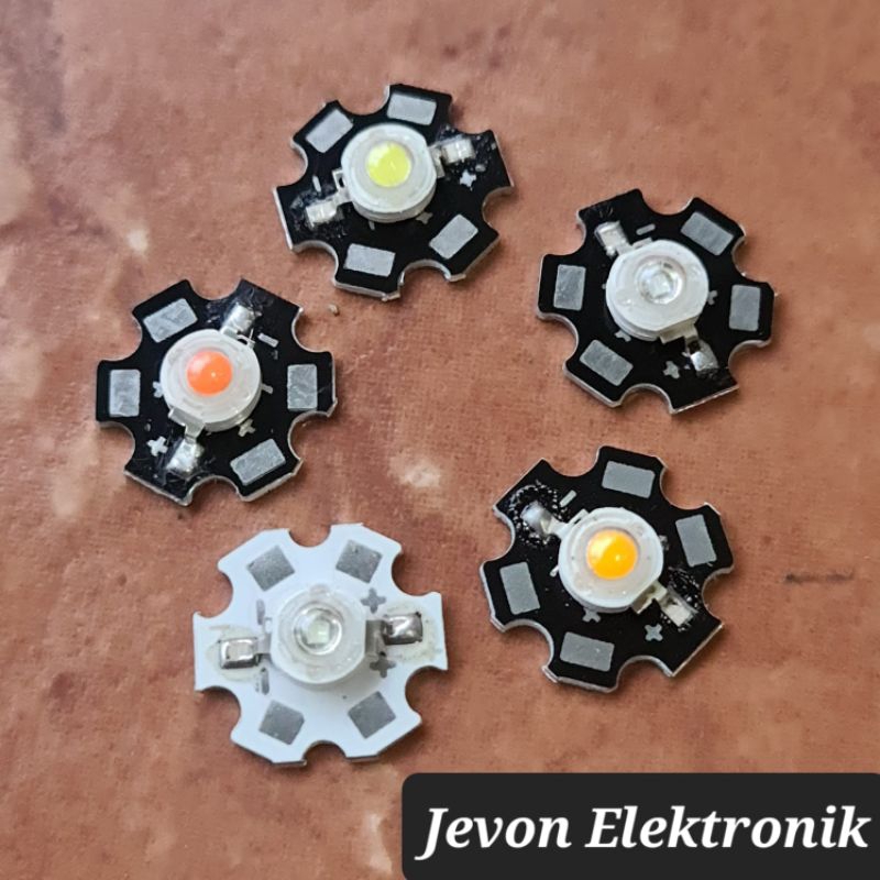 Lampu Led HPL 5 W Watt + Pendingin Warna Putih Hangat Merah Kuning Hijau Biru 5W