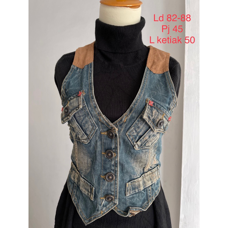 Vest wanita vest denim vest rajut rompi wanita