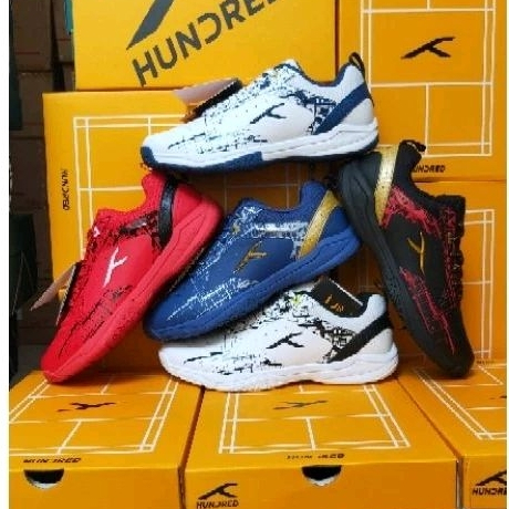 Sepatu Badminton HUndred Beast 2 Original Free Kaos Kaki