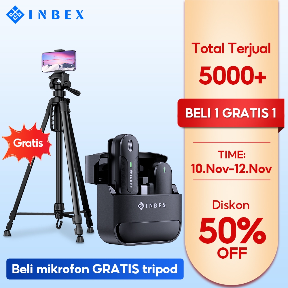 【Beli 1 Gratis 1】INBEX M8 Wireless Microhphone Clip On Mikrofon