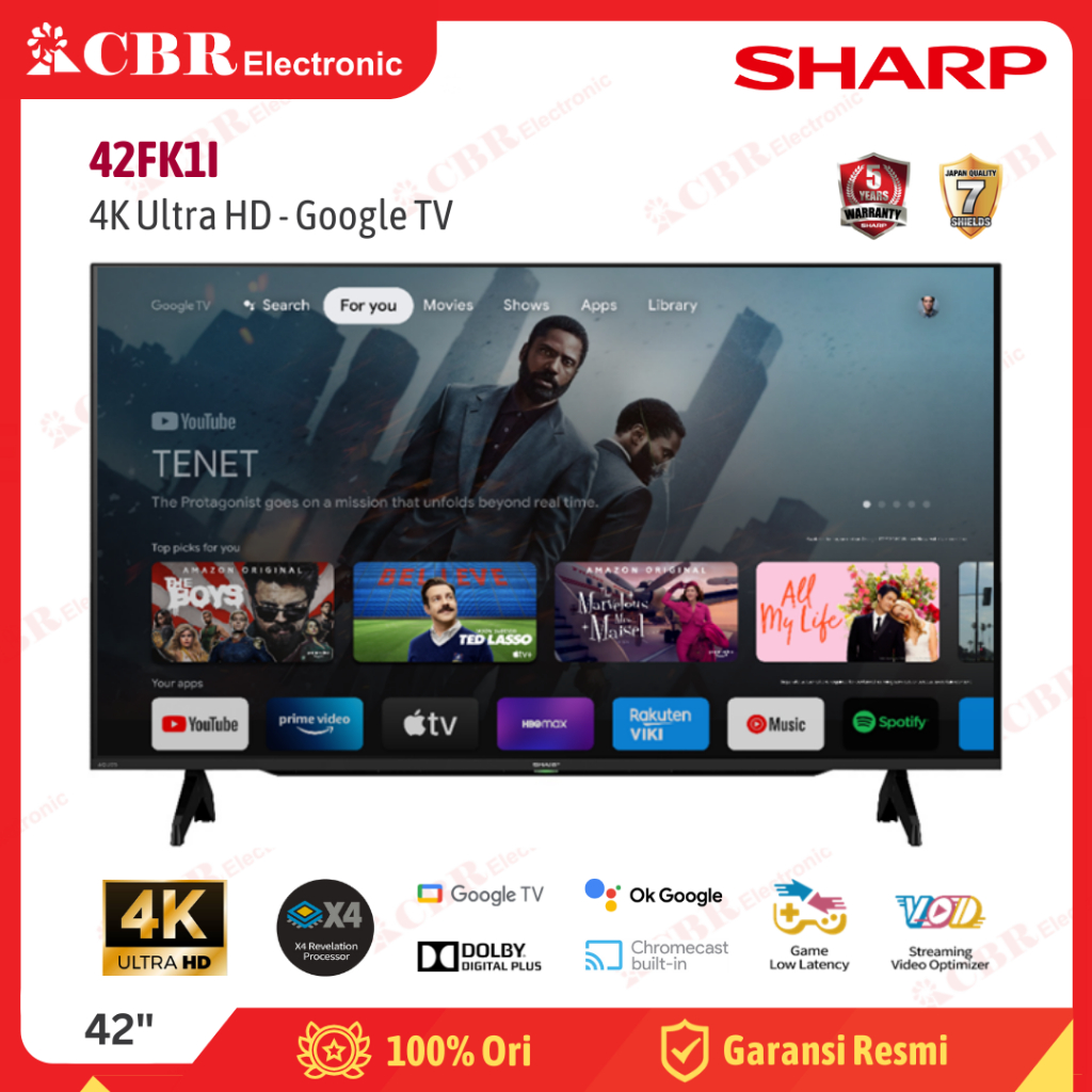 TV SHARP 42 Inch LED 42FK1I (4K UHD-Google TV)