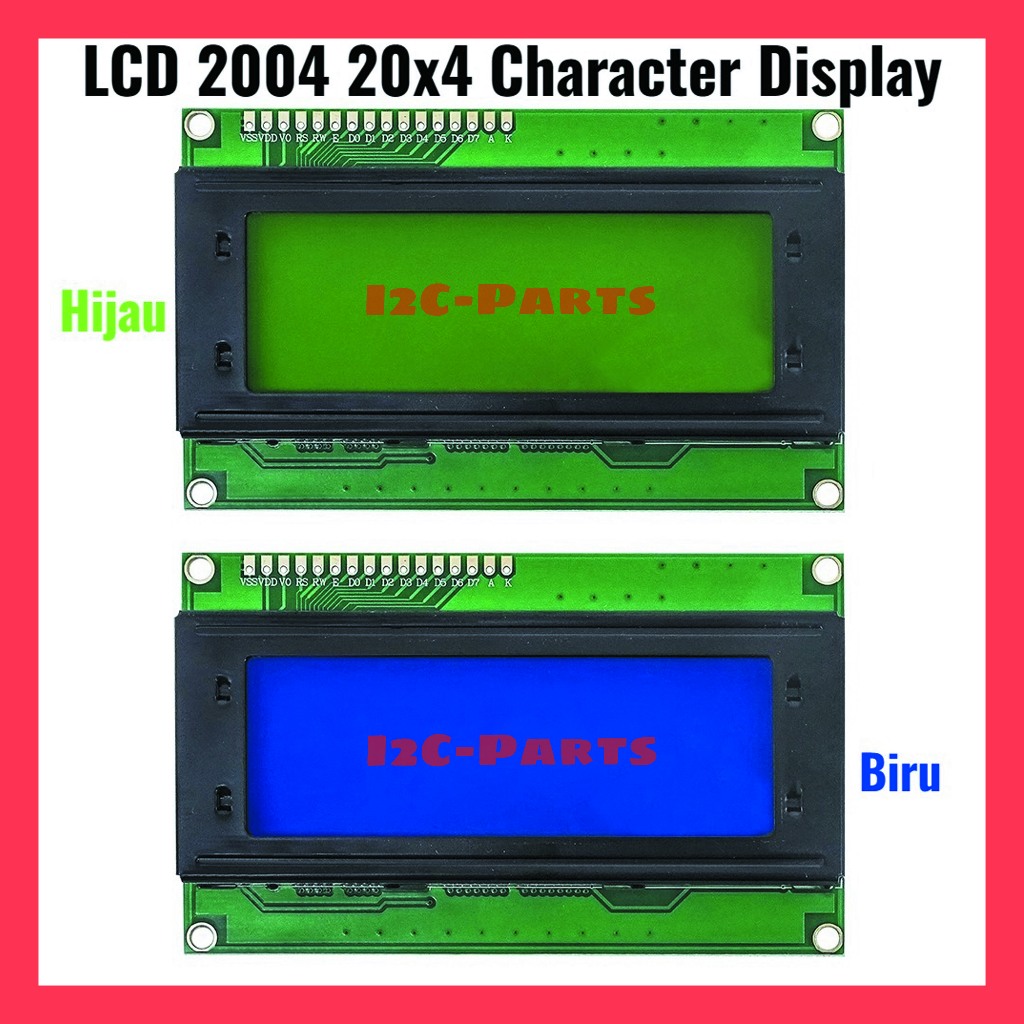 LCD 2004 Character Display 20X4 5V Green Blue Biru Hijau Backlight