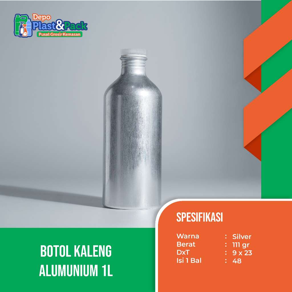 Botol Kaleng Alumunium 1L | botol standart penyimpanan bibit parfum bahan alumunium kedap udara