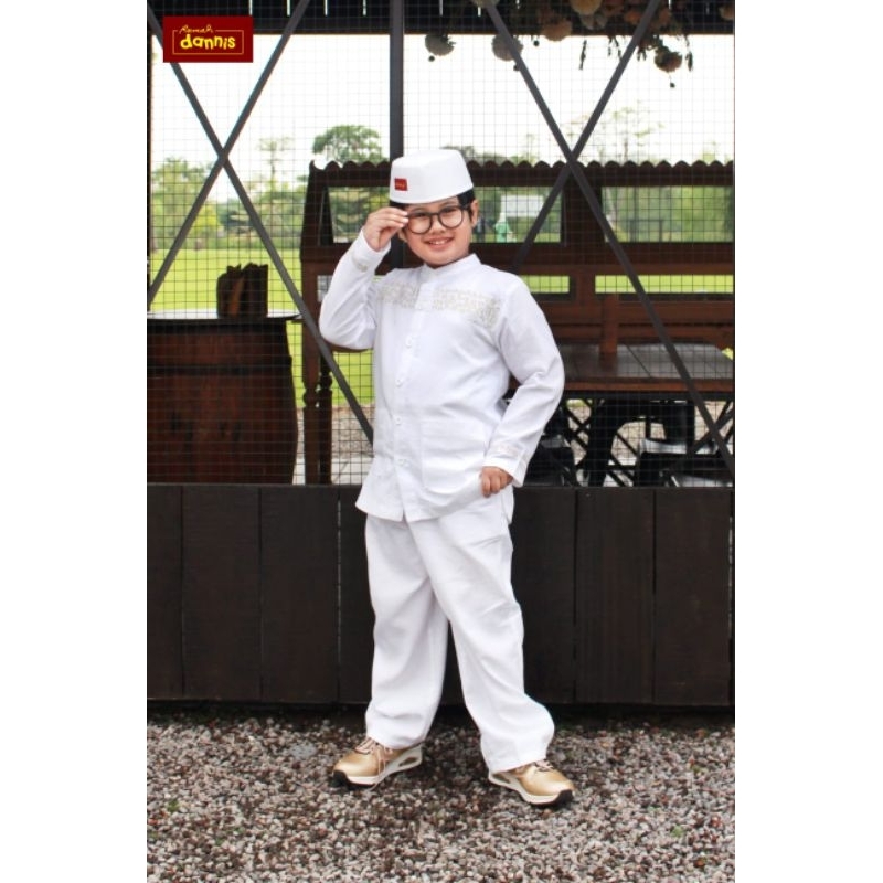 Koko & Gamis Putih Anak DANNIS Size 3~12, 1201 1202