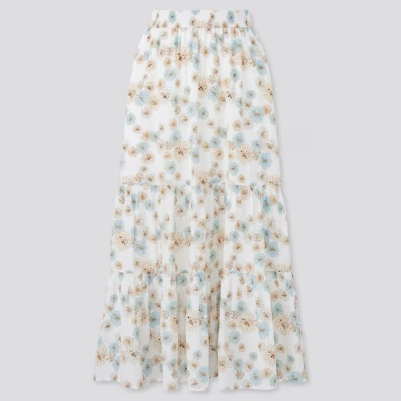 PRELOVED UNIQLO X Paul & Joe Cotton Tiered Long Skirt/ UNIQLO Paul & Joe Cotton Tiered Skirt