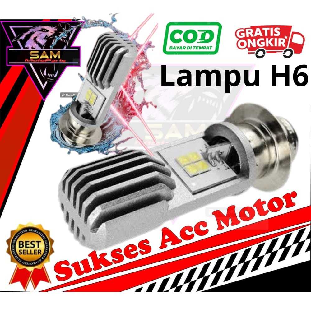 Lampu h6 Lampu Led Depan Motor Lampu Led Utama H6 2sisi 8 mata