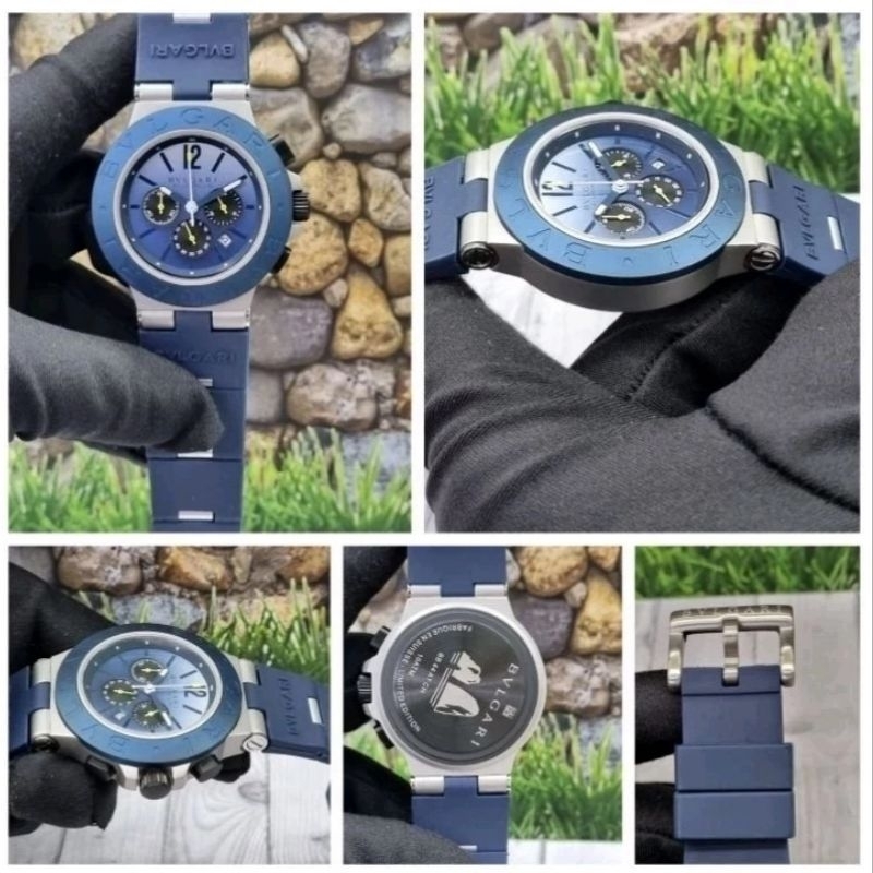 JAM TANGAN BVLGARI RUBBER STRAP JAM TANGAN MEWAH PRIA