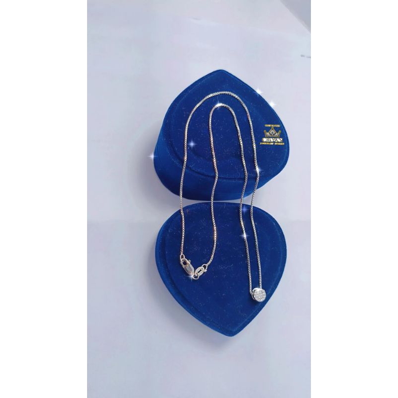 Kalung Italy Kaca + Liontin Bulat Mata