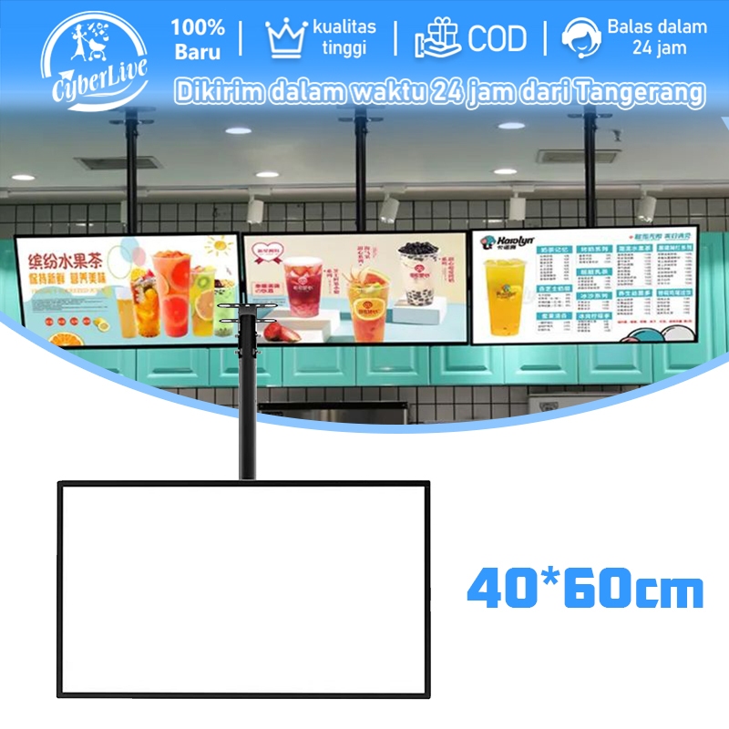 40 x 60 cm LED Cafe Menu Board Bracket Slim Frame LED Light Box Illuminated Poster Display LED