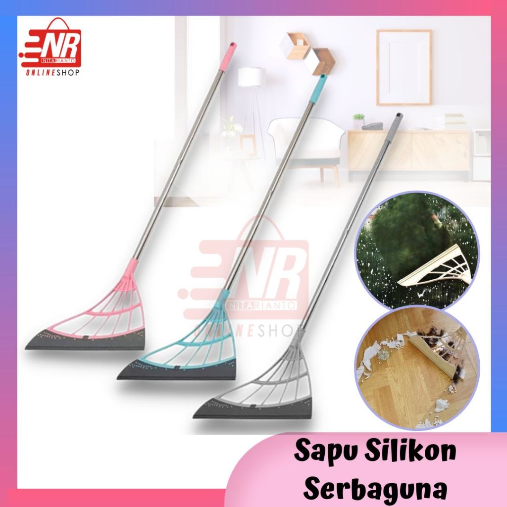 Sapu Pel Silikon / Sapu Lipat Silikon Multifungsi / Sapu Silikon 2in1 / Sapu Lipat Silikon