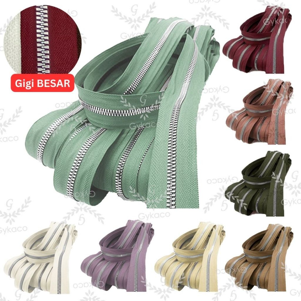 Daun Resleting BESI (2 Arah - GIGI BESAR) BESI No. 5B Nekel - Aksesoris Tas (IMPORT)