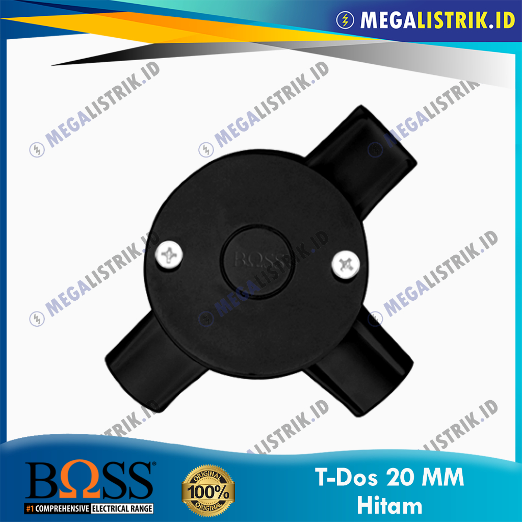BOSS T-DOS 20MM HITAM B240/20/3 / T-DUS CABANG 3 20 MM BLACK B240 / JUNCTION BOX 3 WAY TDOS / TDUS C