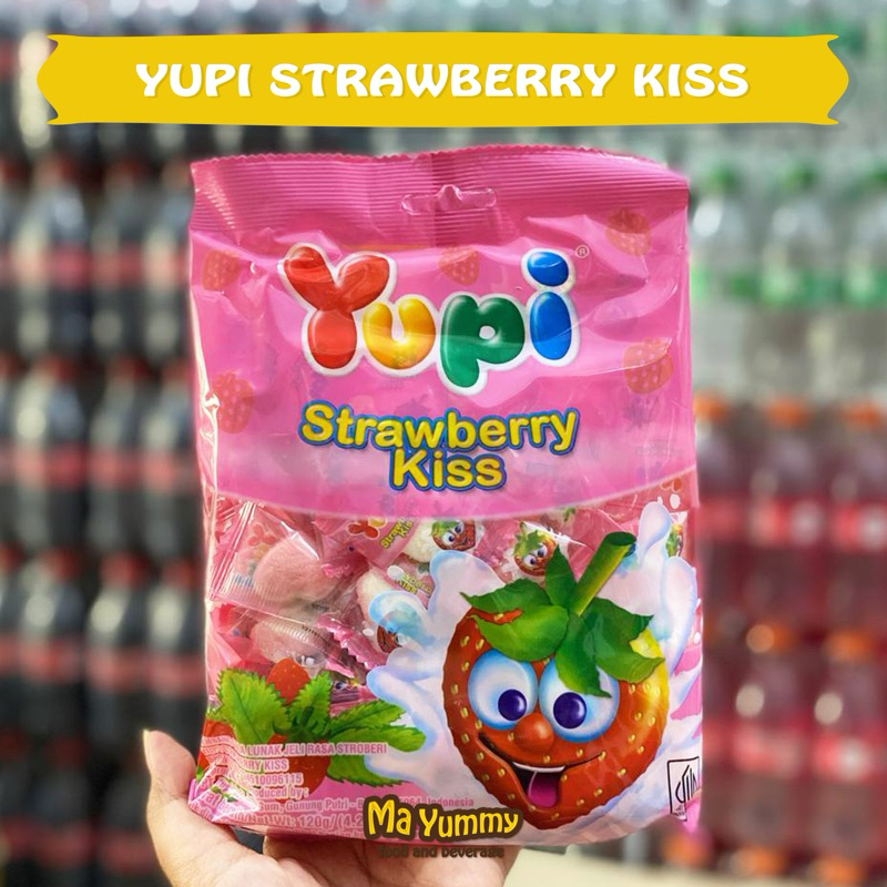 

Permen Yupi Strawberry Kiss | 120gr Pack dan 300gr Toples