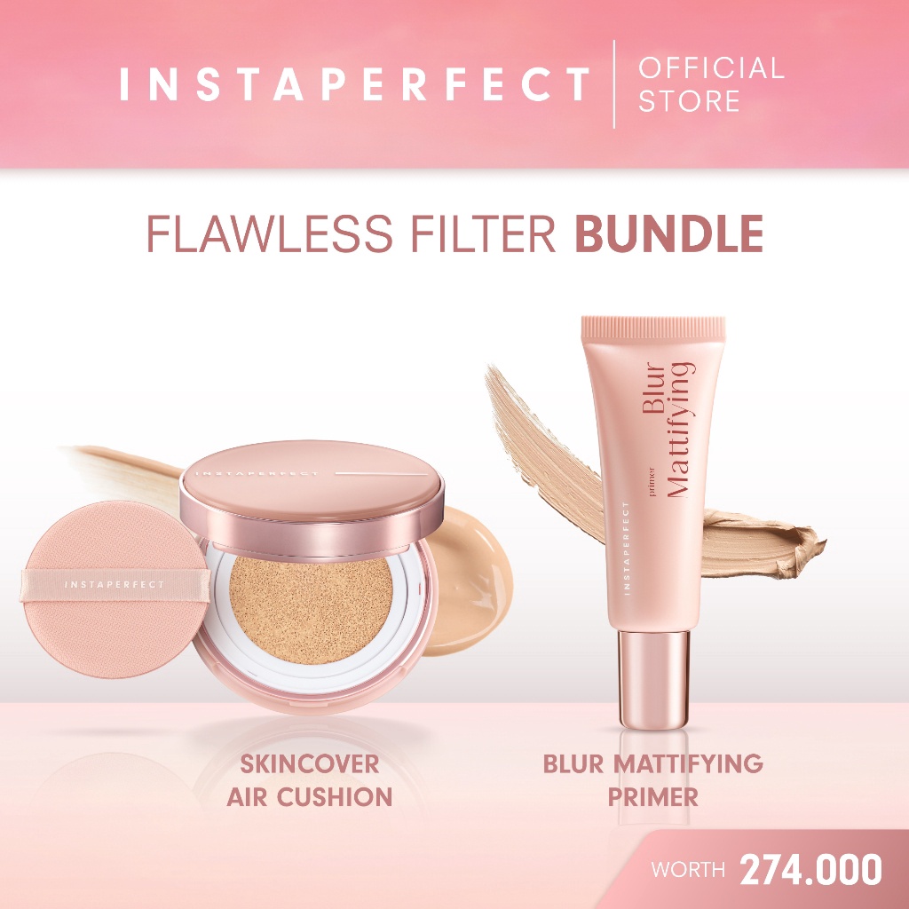Termurah dan terbaik Instaperfect Flawless Filter Bundle (Skincover Air Cushion & Blur Mattifying Pr