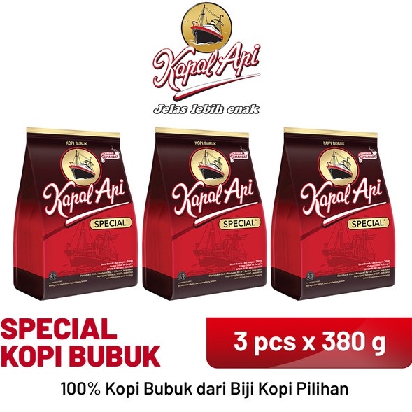 

CJGZ3593 Stok terbaru KAPAL API Special Merah 3 X 380 gr