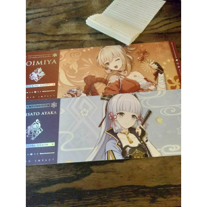 LIMITED TICKET CARD GENSHIN AYAKA & YOIMIYA FESTIVAL KENANGAN TEYVAT