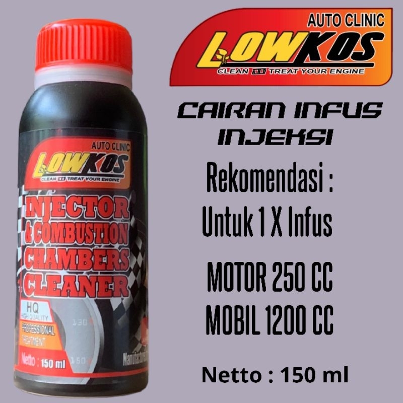LOWKOS Cairan Infus Injeksi Motor Mobil 150ml Pembersih Injektor dengan Alat Infus Injeksi