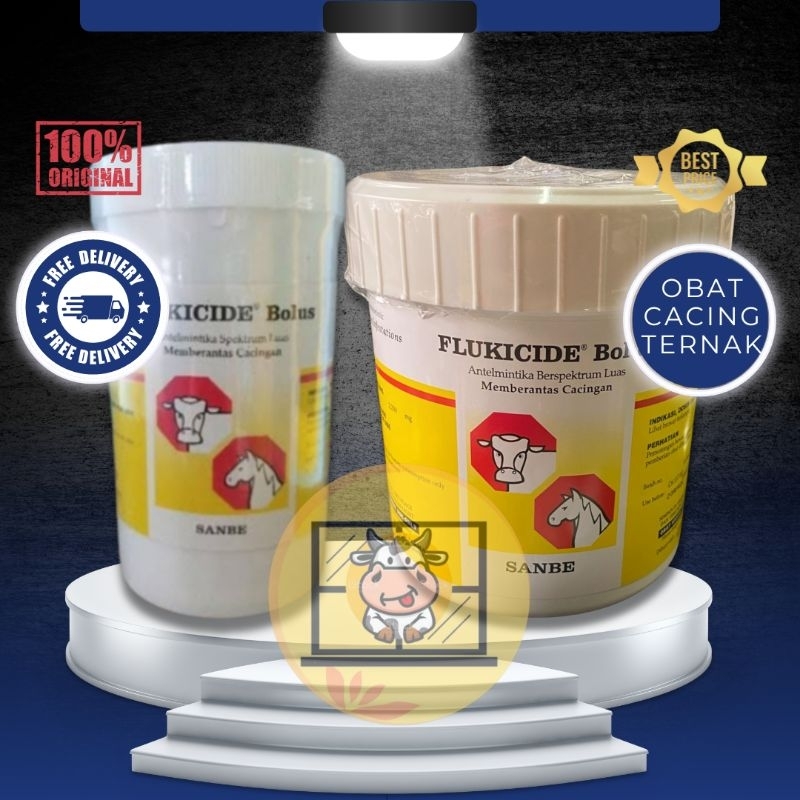FLUKICIDE 12  BOLUS Obat Cacing Kuda Sapi FLUKICIDE Antelmintika Spektrum Luas